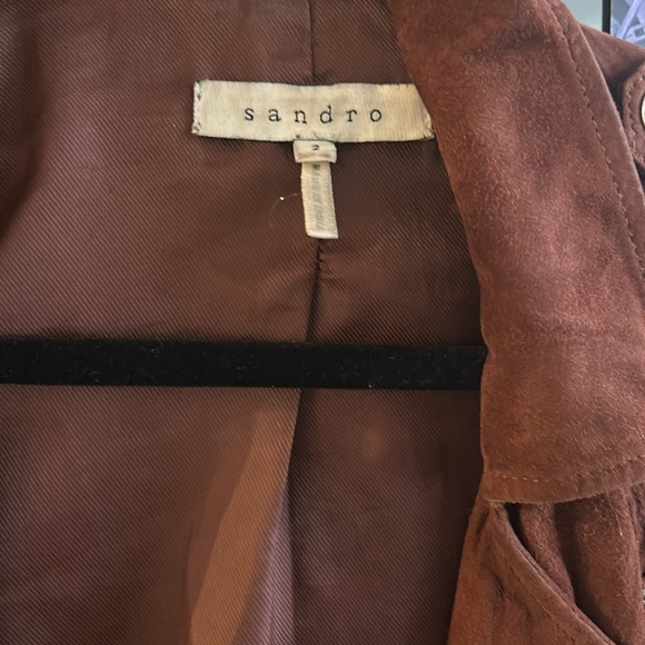 Sandro brown suede biker jacket - Picture 2 of 3